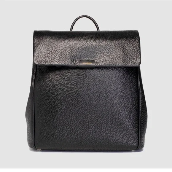 Storksak Black Pebble Leather Diaper Bag Backpack - Picture 3 of 9